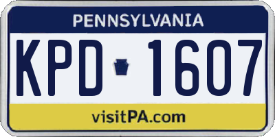 PA license plate KPD1607