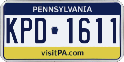PA license plate KPD1611