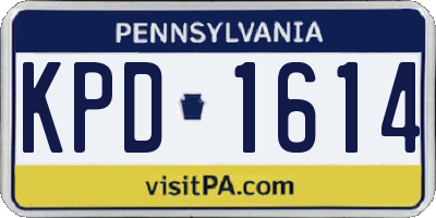 PA license plate KPD1614