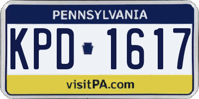 PA license plate KPD1617