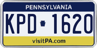 PA license plate KPD1620