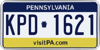 PA license plate KPD1621