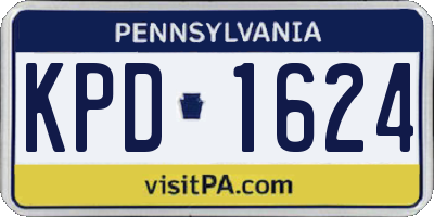 PA license plate KPD1624