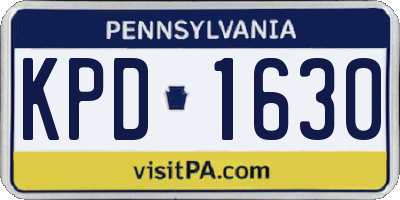 PA license plate KPD1630