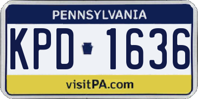 PA license plate KPD1636
