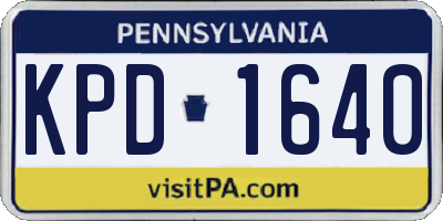 PA license plate KPD1640