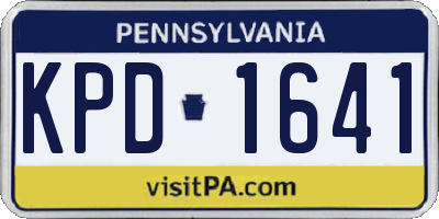 PA license plate KPD1641