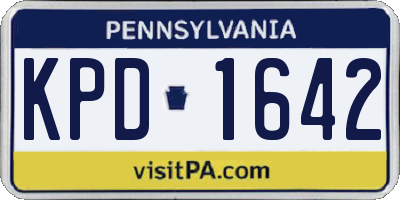 PA license plate KPD1642