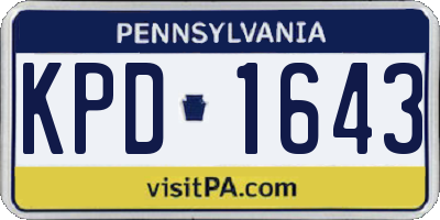 PA license plate KPD1643