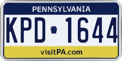 PA license plate KPD1644