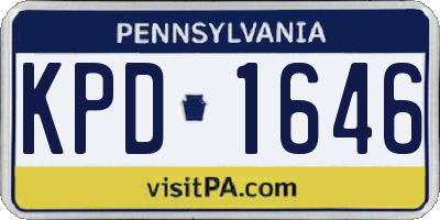 PA license plate KPD1646