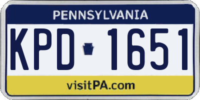 PA license plate KPD1651