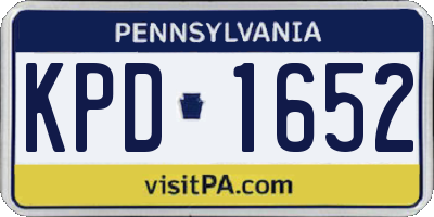 PA license plate KPD1652
