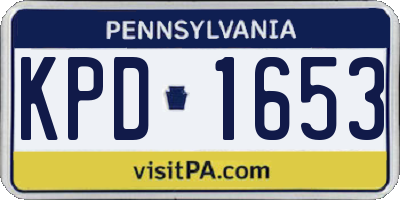 PA license plate KPD1653