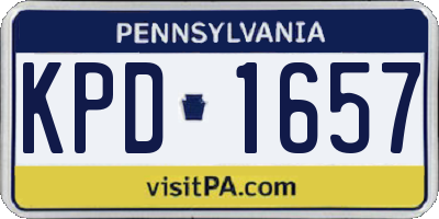 PA license plate KPD1657