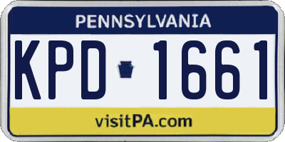 PA license plate KPD1661