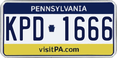 PA license plate KPD1666