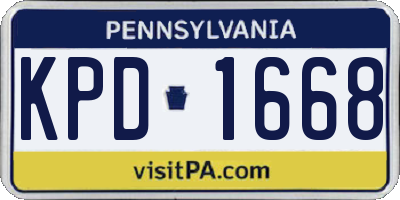 PA license plate KPD1668