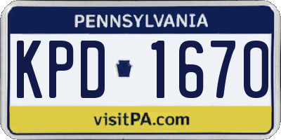 PA license plate KPD1670