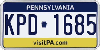 PA license plate KPD1685