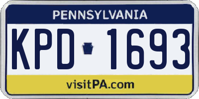 PA license plate KPD1693