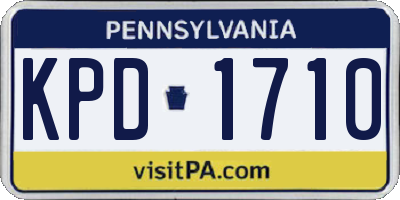 PA license plate KPD1710