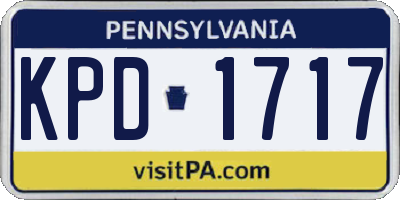 PA license plate KPD1717