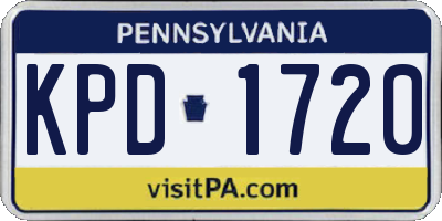 PA license plate KPD1720