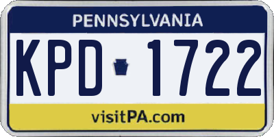 PA license plate KPD1722
