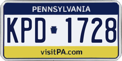 PA license plate KPD1728