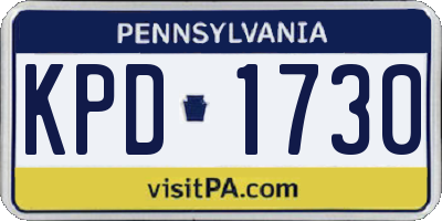 PA license plate KPD1730
