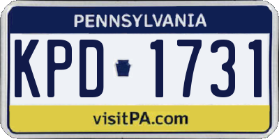 PA license plate KPD1731