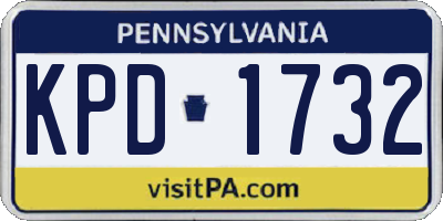 PA license plate KPD1732