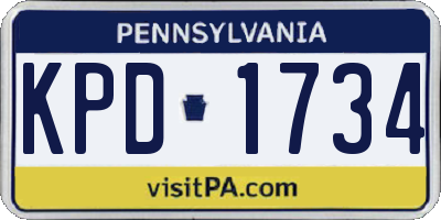 PA license plate KPD1734