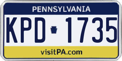 PA license plate KPD1735