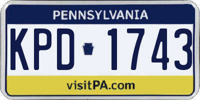 PA license plate KPD1743