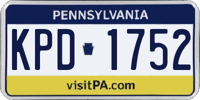 PA license plate KPD1752