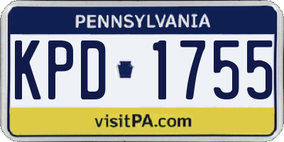 PA license plate KPD1755