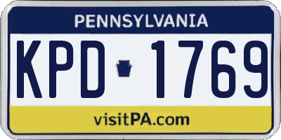 PA license plate KPD1769