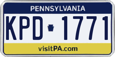 PA license plate KPD1771
