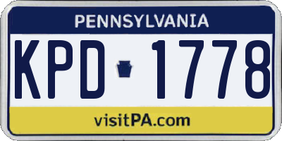PA license plate KPD1778