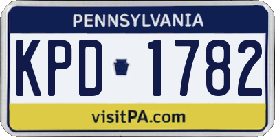 PA license plate KPD1782