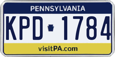 PA license plate KPD1784