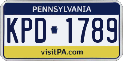 PA license plate KPD1789