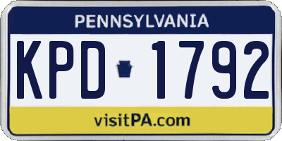 PA license plate KPD1792
