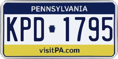 PA license plate KPD1795