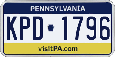 PA license plate KPD1796