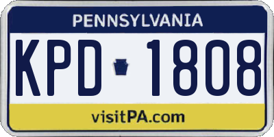 PA license plate KPD1808