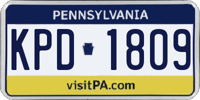 PA license plate KPD1809