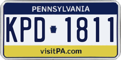 PA license plate KPD1811